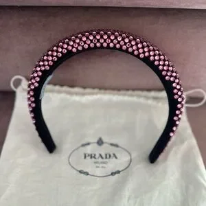 Prada | Accessories | Prada Black And Pink Crystal Headband  display picture 2